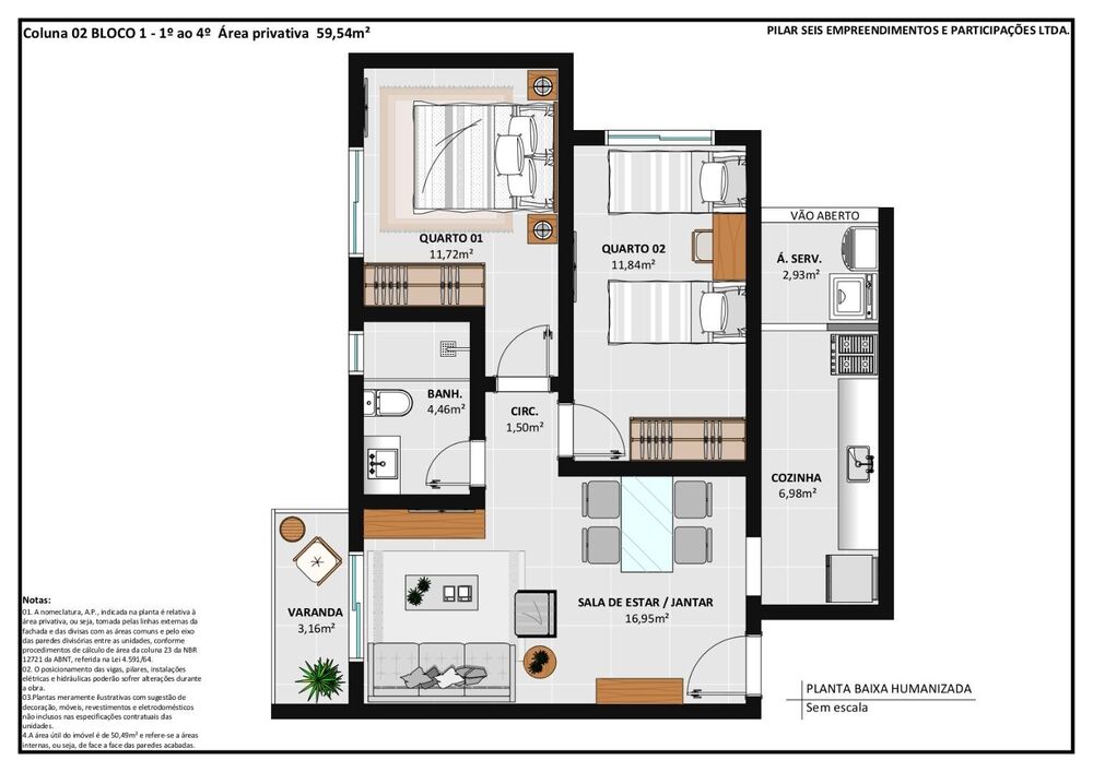 Apartamento, 2 quartos, 57 m² - Foto 2