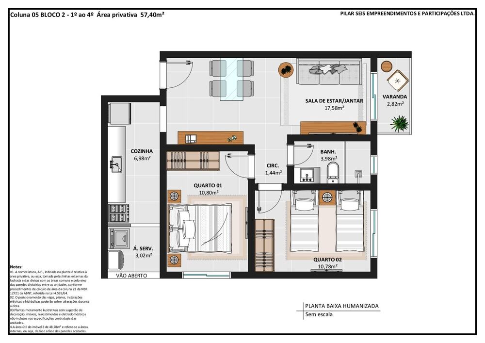 Apartamento, 2 quartos, 57 m² - Foto 4