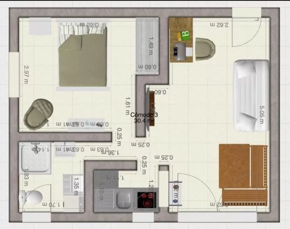 Apartamento, 1 quarto, 32 m² - Foto 9