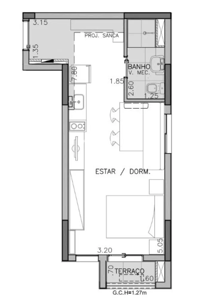 Apartamento, 1 quarto, 32 m² - Foto 5