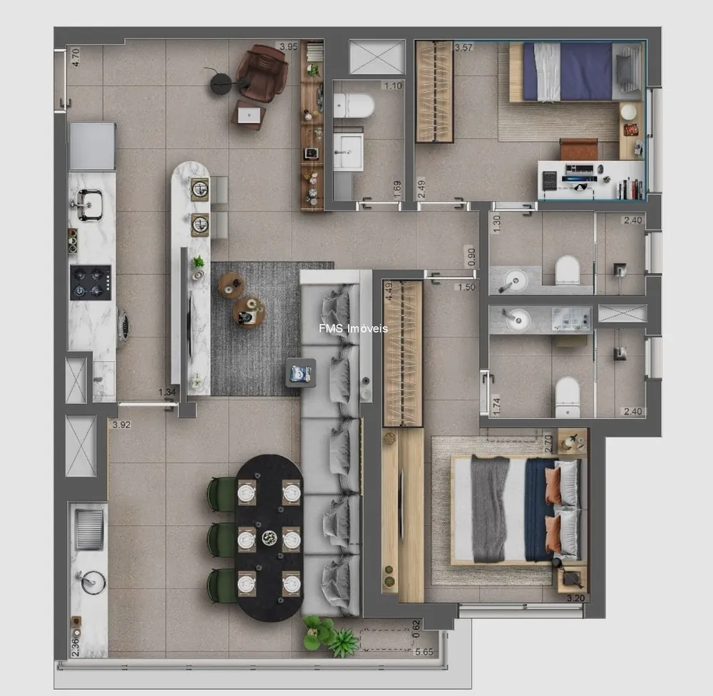 Apartamento, 2 quartos, 85 m² - Foto 3