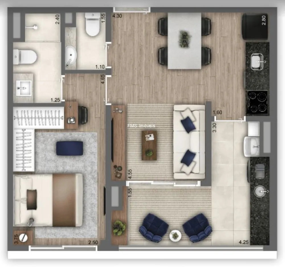 Apartamento, 1 quarto, 46 m² - Foto 6