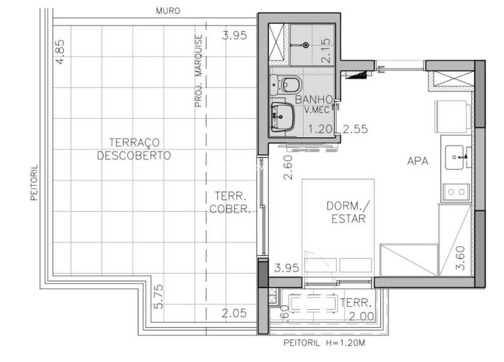 Apartamento, 1 quarto, 46 m² - Foto 3