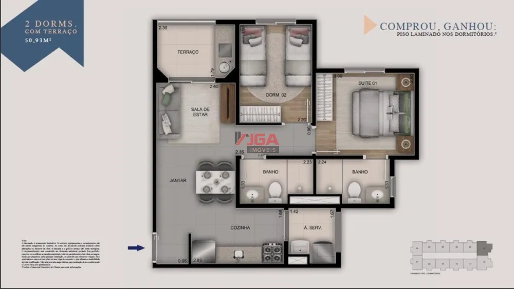 Apartamento, 2 quartos, 50 m² - Foto 6