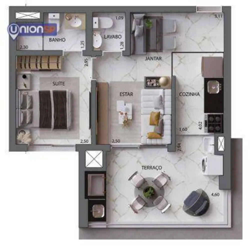 Apartamento, 2 quartos, 60 m² - Foto 2