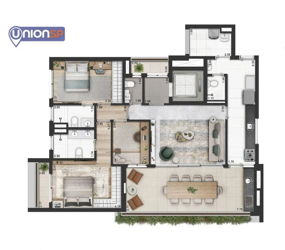 Apartamento, 2 quartos, 127 m² - Foto 2