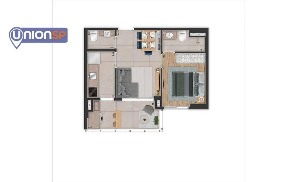 Apartamento, 1 quarto, 38 m² - Foto 3