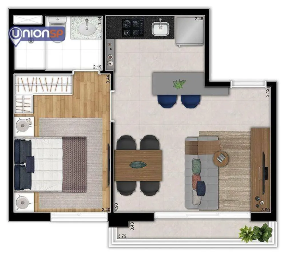 Apartamento, 1 quarto, 28 m² - Foto 4