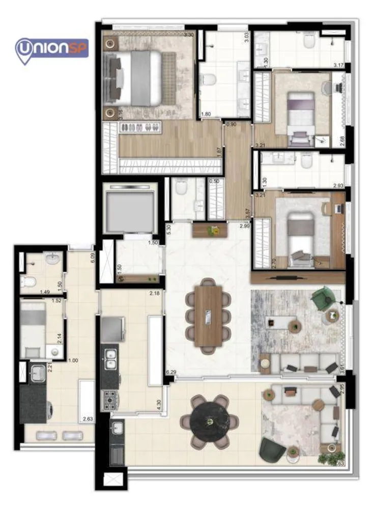 Apartamento, 3 quartos, 156 m² - Foto 1