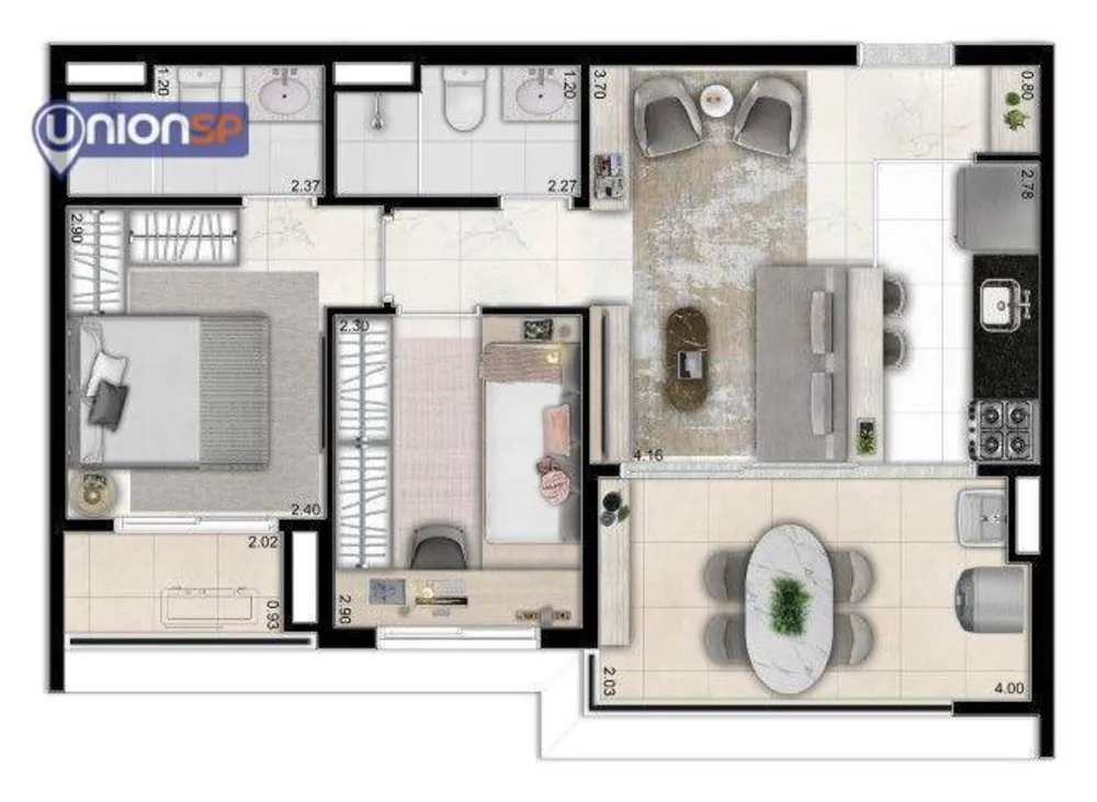 Apartamento, 2 quartos, 54 m² - Foto 1