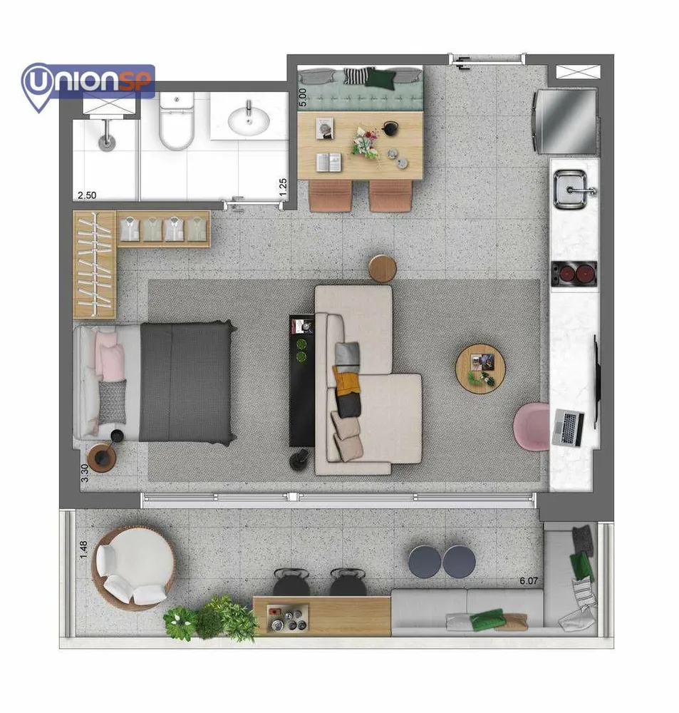 Apartamento, 1 quarto, 43 m² - Foto 1
