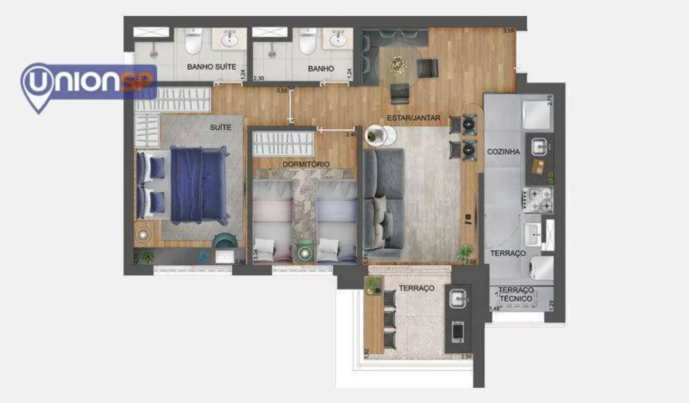 Apartamento, 2 quartos, 66 m² - Foto 4