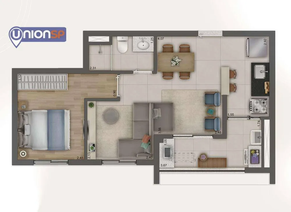 Apartamento, 2 quartos, 41 m² - Foto 1