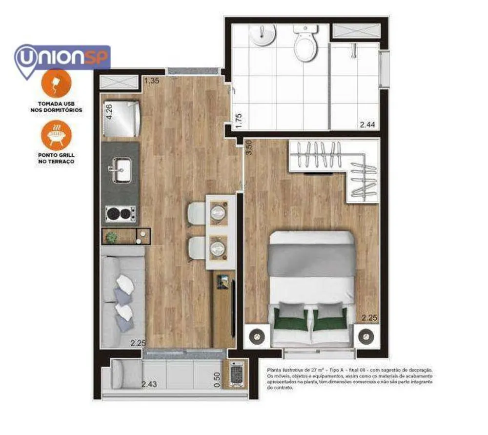 Apartamento, 2 quartos, 39 m² - Foto 1
