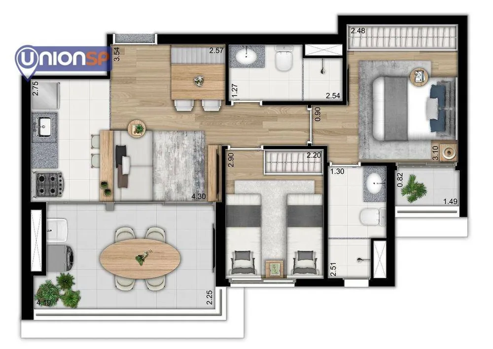Apartamento, 3 quartos, 79 m² - Foto 1