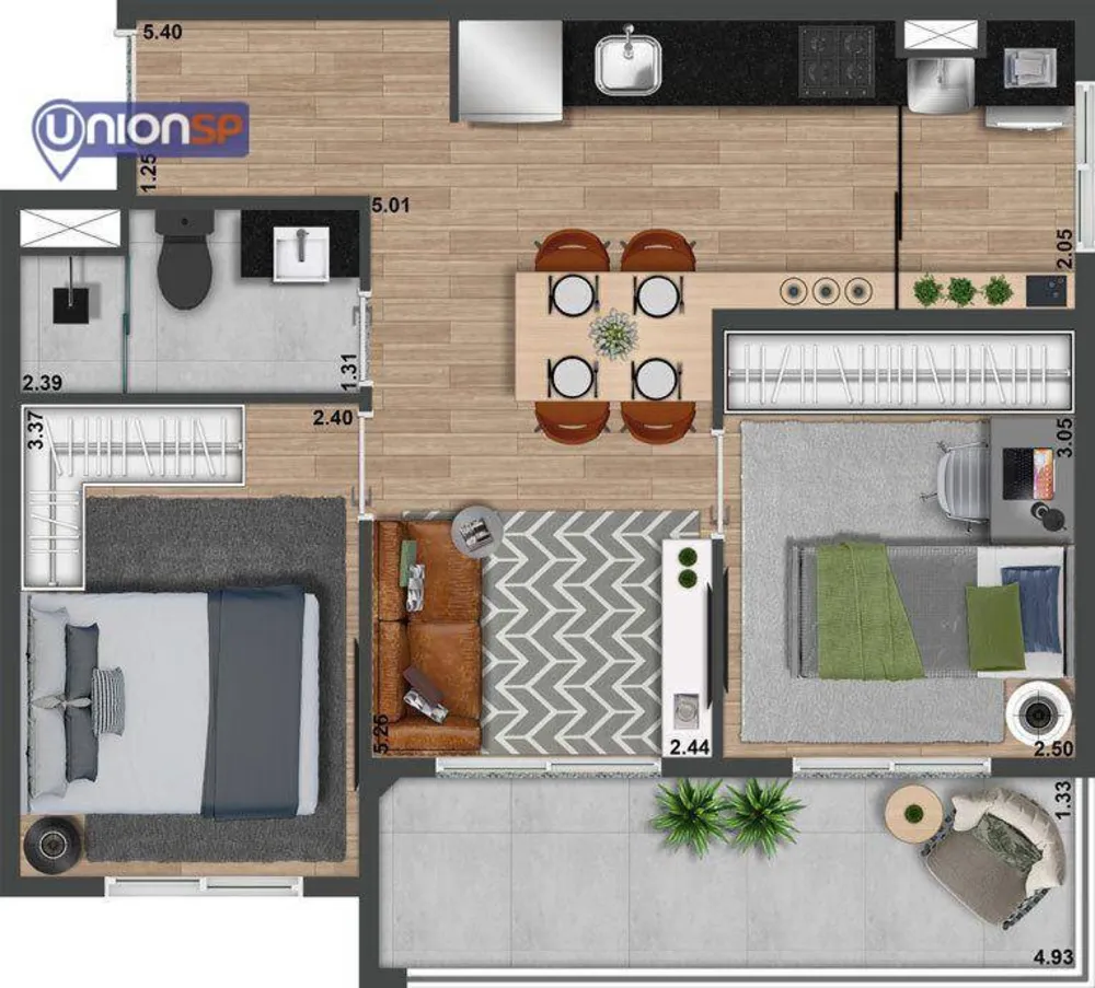 Apartamento, 2 quartos, 39 m² - Foto 3