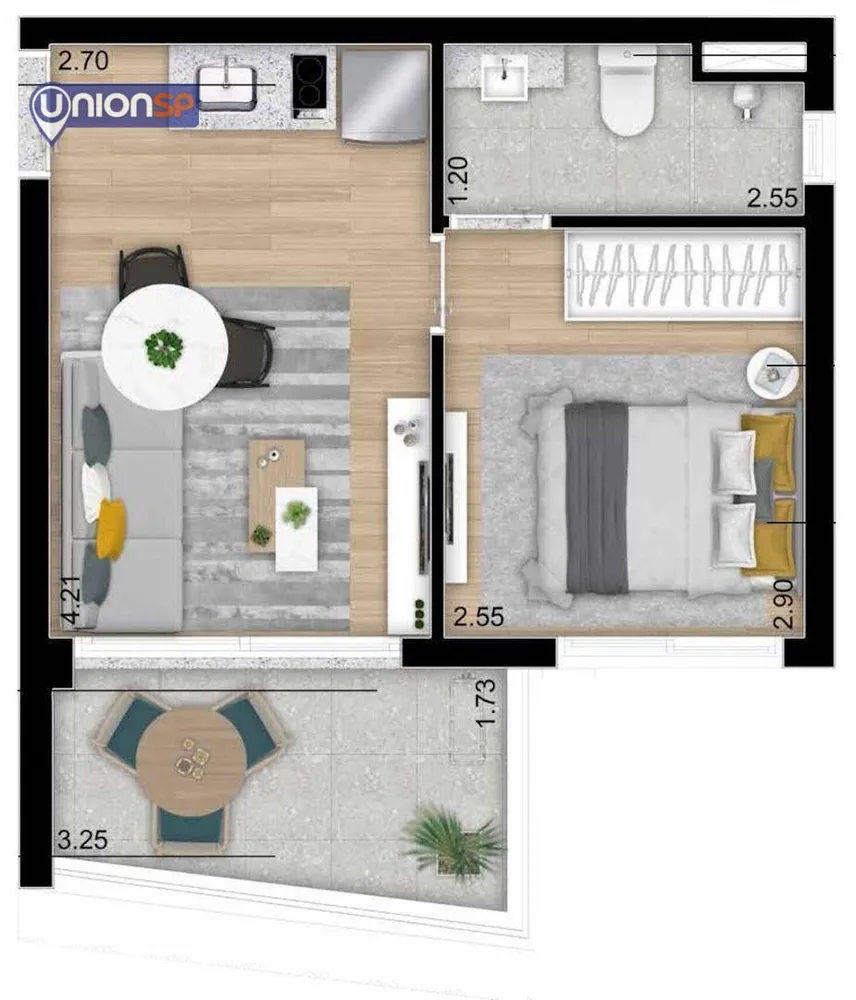 Apartamento, 1 quarto, 32 m² - Foto 1