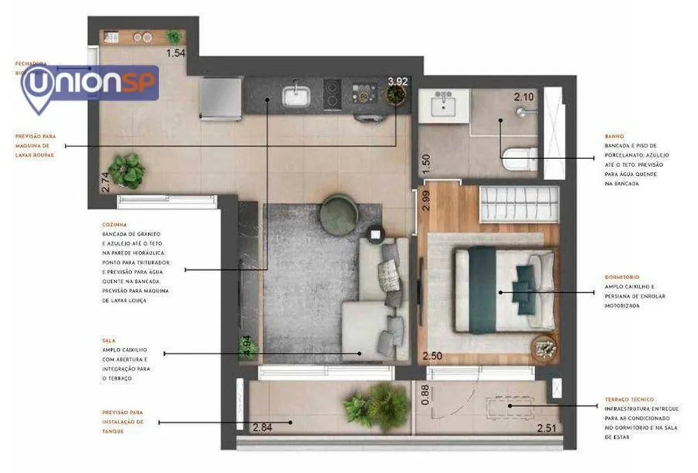 Apartamento, 1 quarto, 47 m² - Foto 2