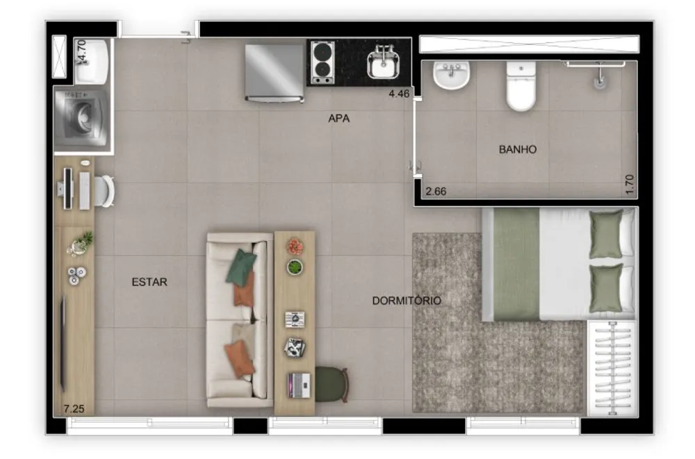 Apartamento, 2 quartos, 38 m² - Foto 2