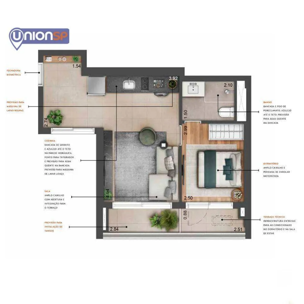 Apartamento, 1 quarto, 46 m² - Foto 1