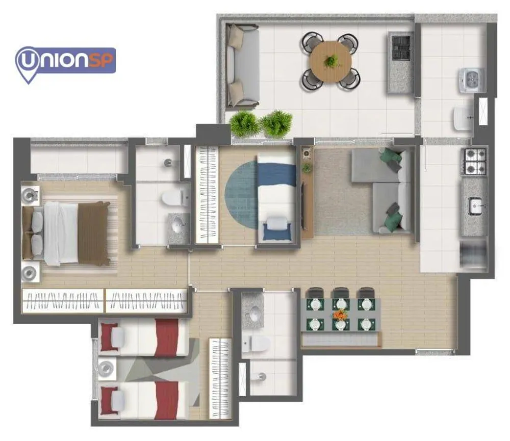 Apartamento, 3 quartos, 74 m² - Foto 2