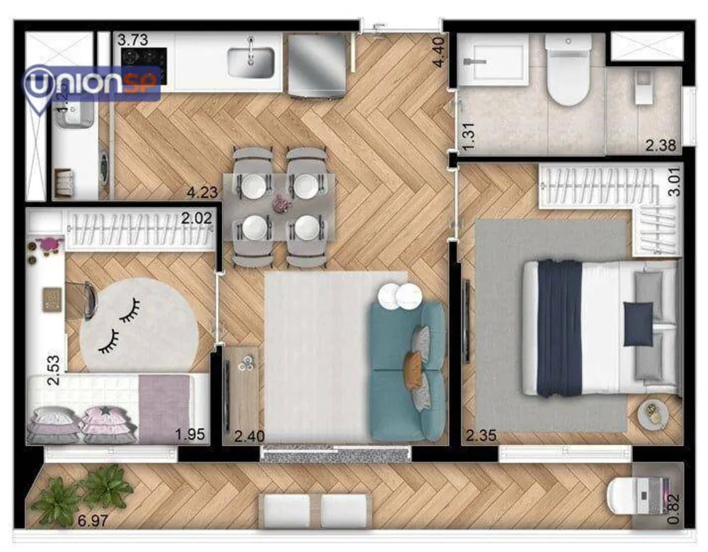 Apartamento, 2 quartos, 40 m² - Foto 2