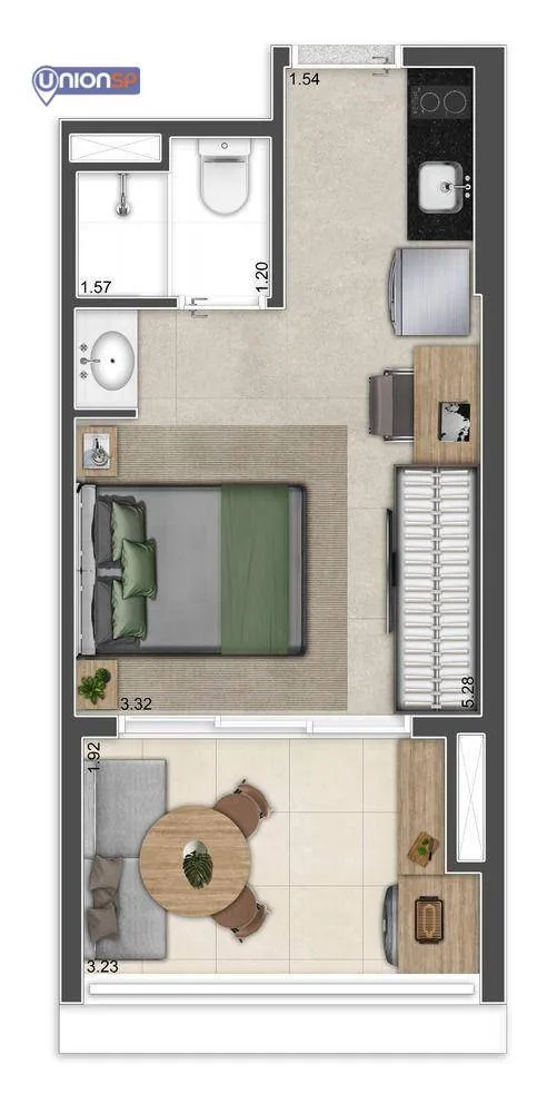 Apartamento, 1 quarto, 32 m² - Foto 2