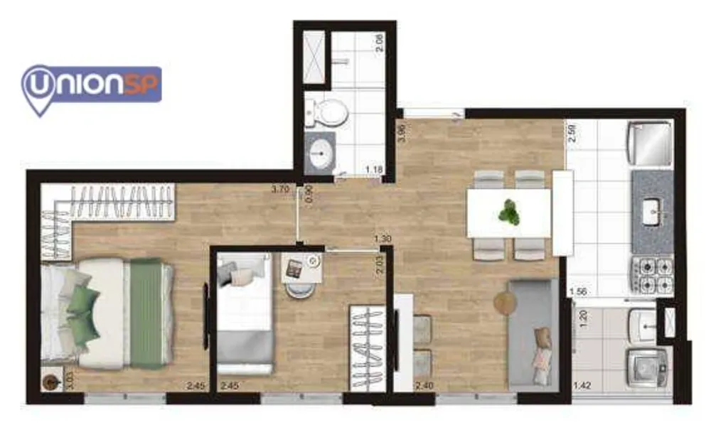 Apartamento, 2 quartos, 38 m² - Foto 1