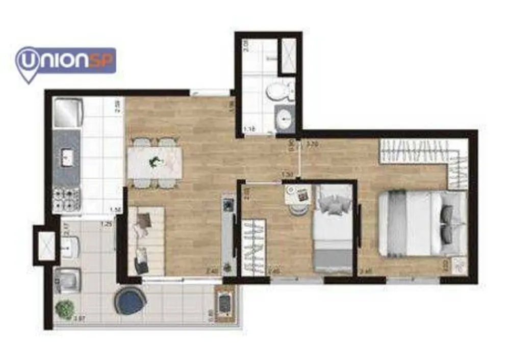 Apartamento, 2 quartos, 38 m² - Foto 3