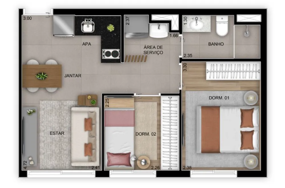 Apartamento, 2 quartos, 38 m² - Foto 1