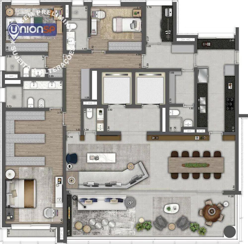 Apartamento, 3 quartos, 240 m² - Foto 1