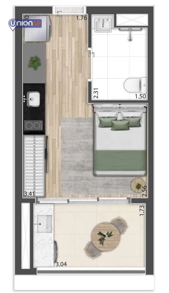 Apartamento, 1 quarto, 38 m² - Foto 2
