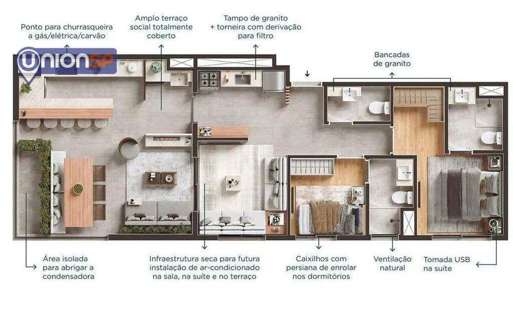 Apartamento, 3 quartos, 65 m² - Foto 1