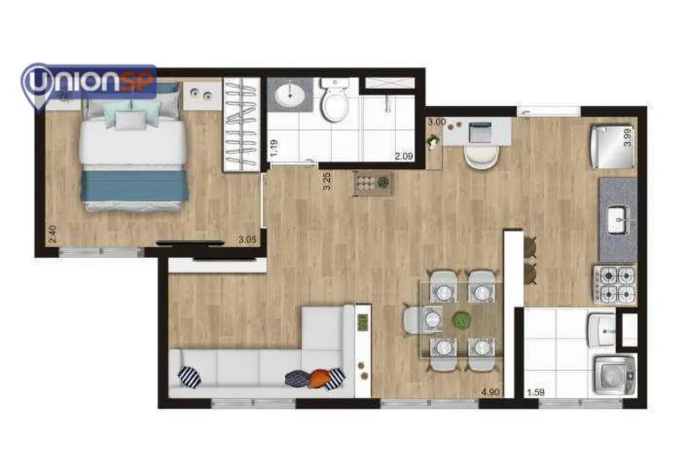 Apartamento, 2 quartos, 35 m² - Foto 3