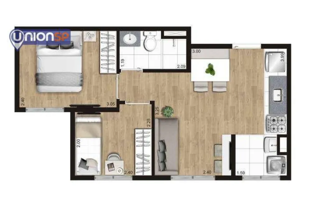 Apartamento, 2 quartos, 35 m² - Foto 4