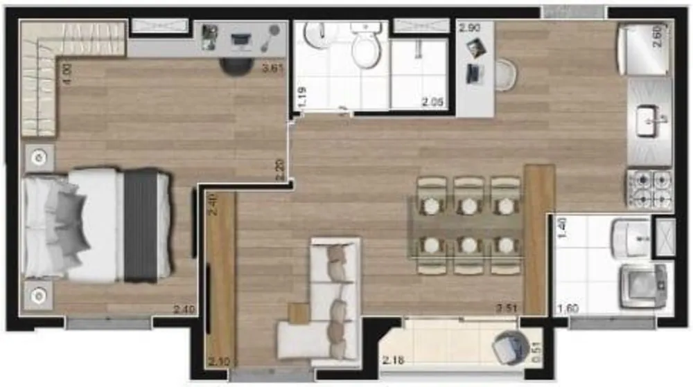 Apartamento, 2 quartos, 37 m² - Foto 4