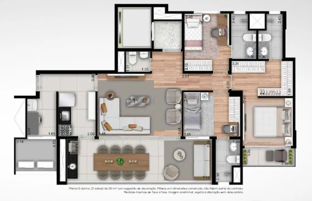 Apartamento, 3 quartos, 112 m² - Foto 4