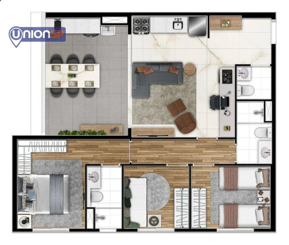 Apartamento, 2 quartos, 49 m² - Foto 1