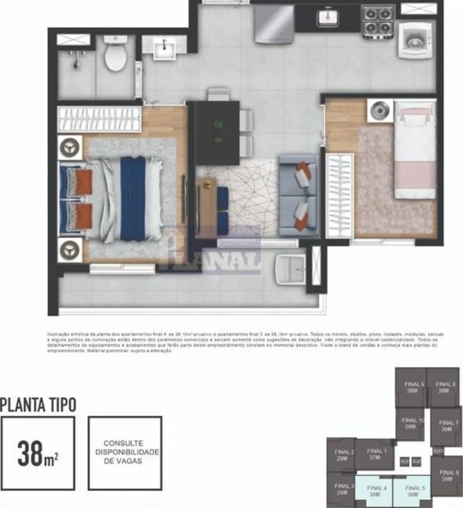 Apartamento, 2 quartos, 39 m² - Foto 2
