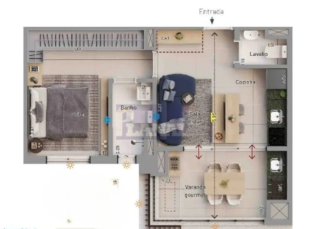 Apartamento, 1 quarto, 47 m² - Foto 7