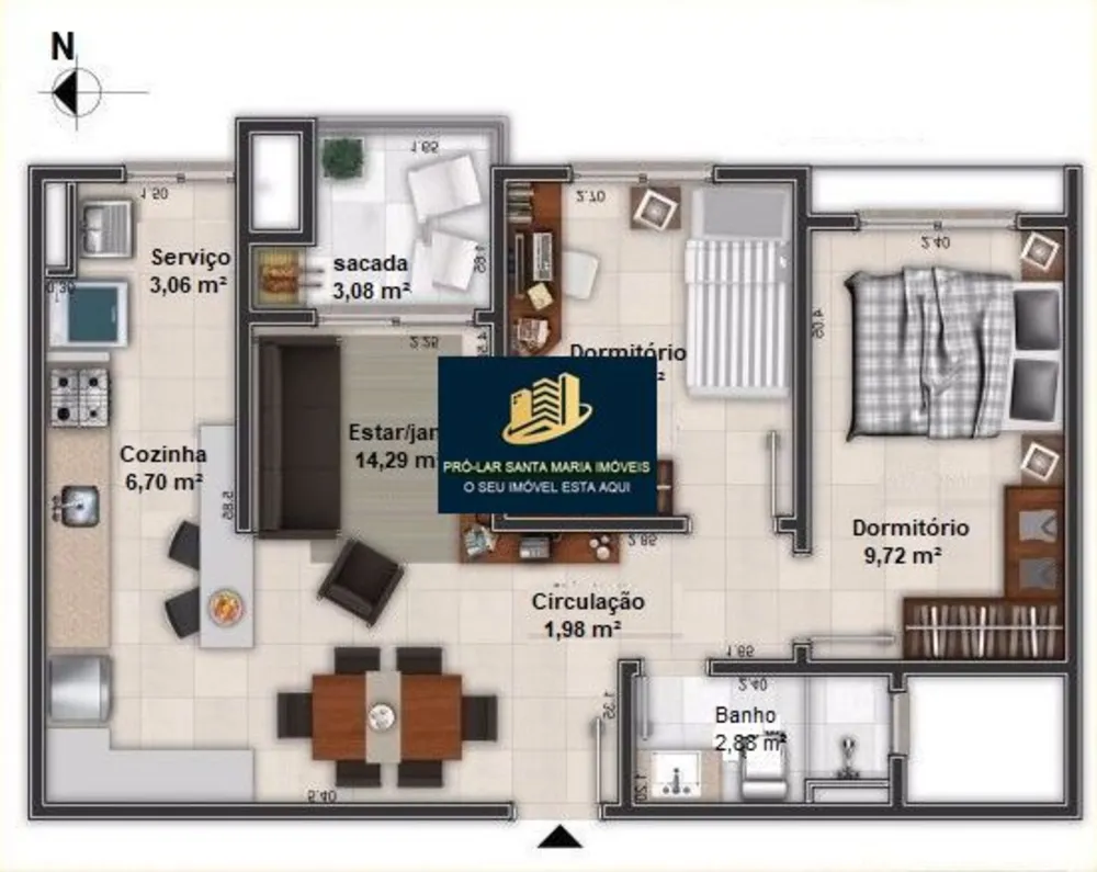 Apartamento, 2 quartos, 58 m² - Foto 2