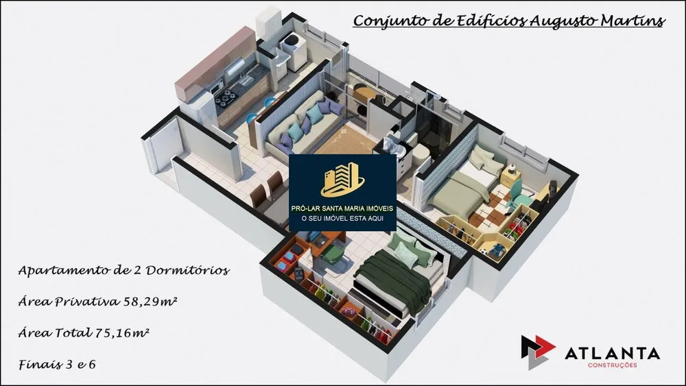 Apartamento, 2 quartos, 58 m² - Foto 2
