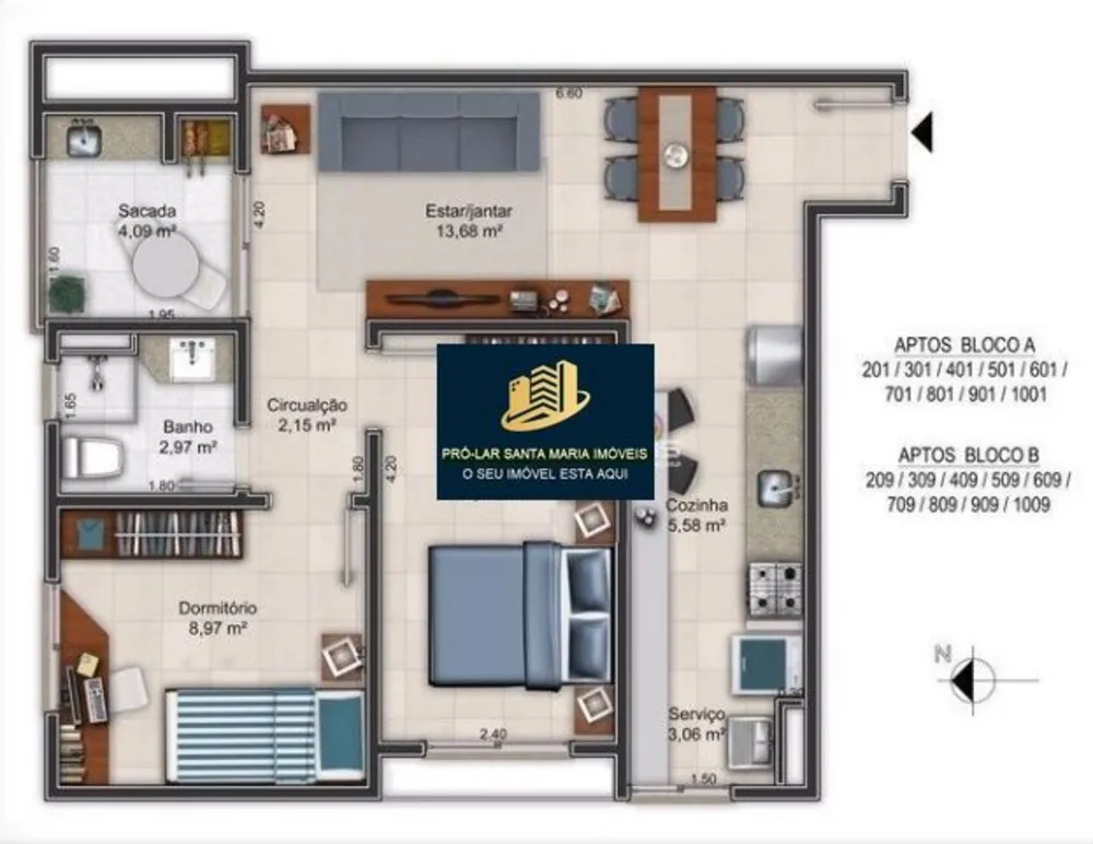Apartamento, 2 quartos, 58 m² - Foto 2