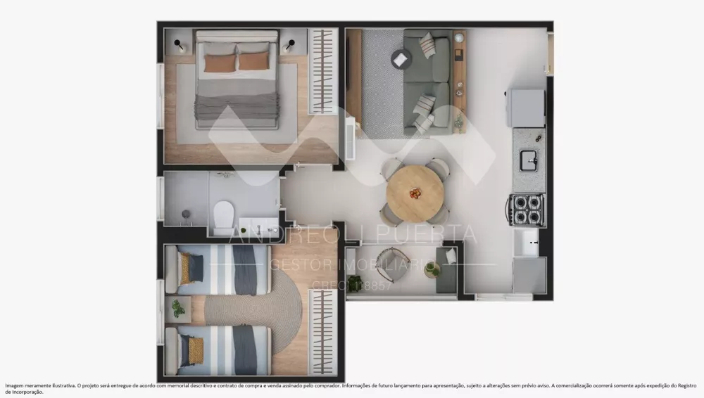 Apartamento, 1 quarto, 35 m² - Foto 3