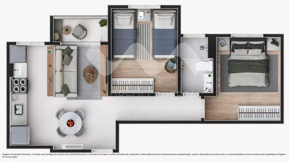 Apartamento, 1 quarto, 35 m² - Foto 2