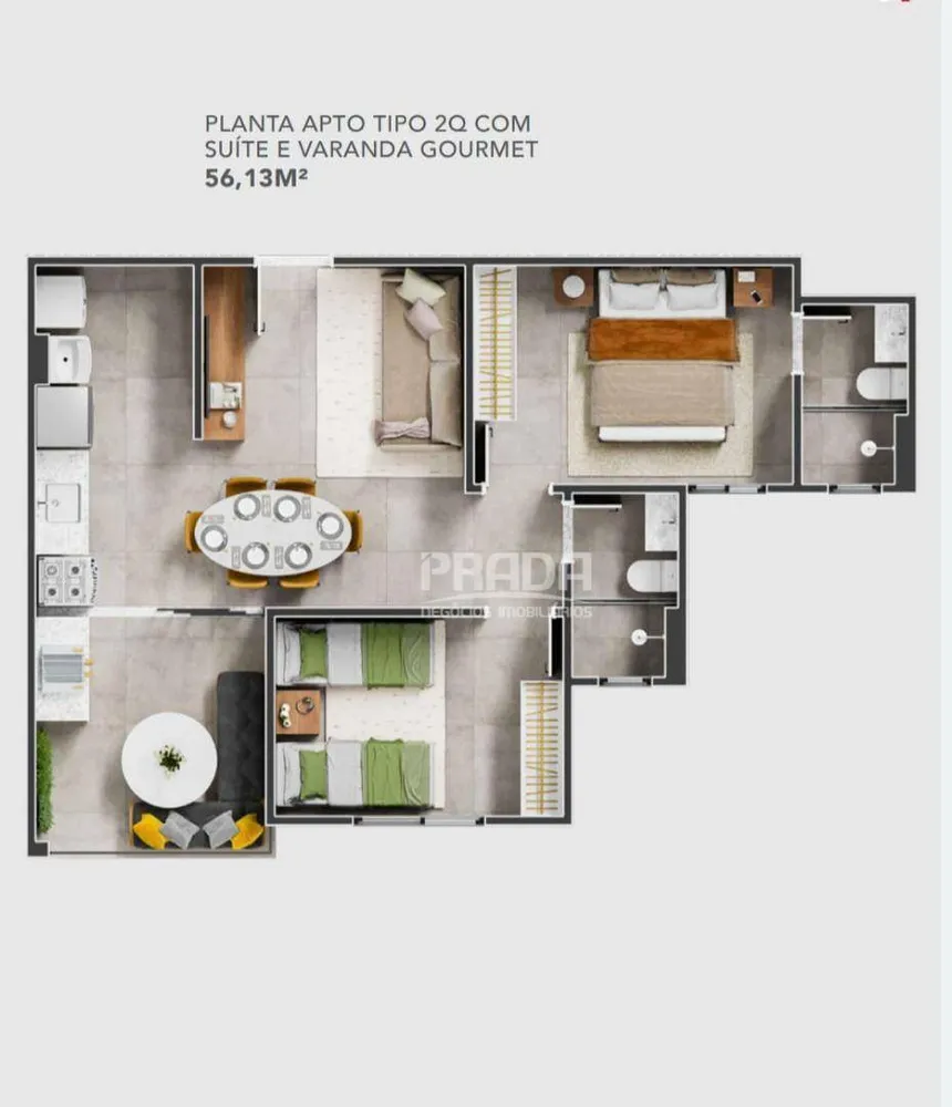 Apartamento, 2 quartos, 56 m² - Foto 4