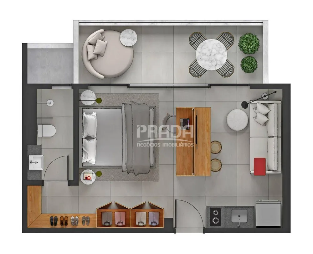 Kitnet-Studio, 44 m² - Foto 1