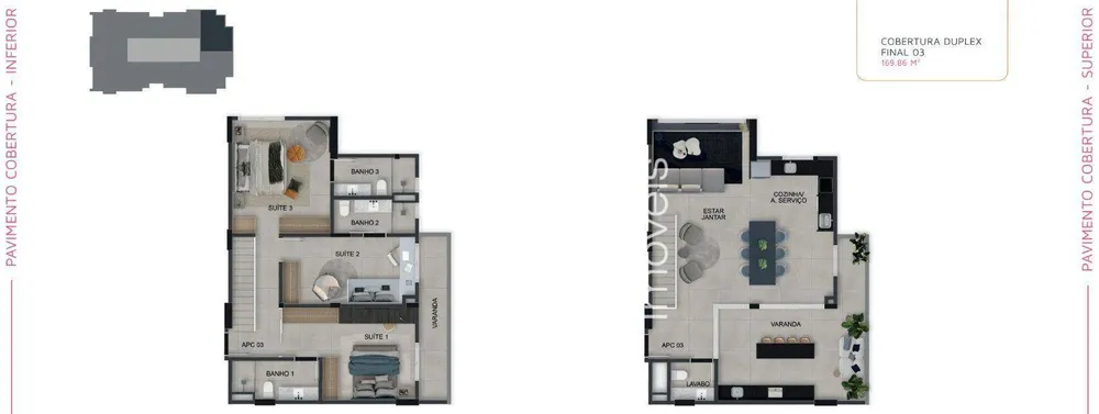 Cobertura, 3 quartos, 169 m² - Foto 4
