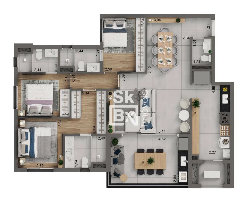 Apartamento, 3 quartos, 120 m² - Foto 4
