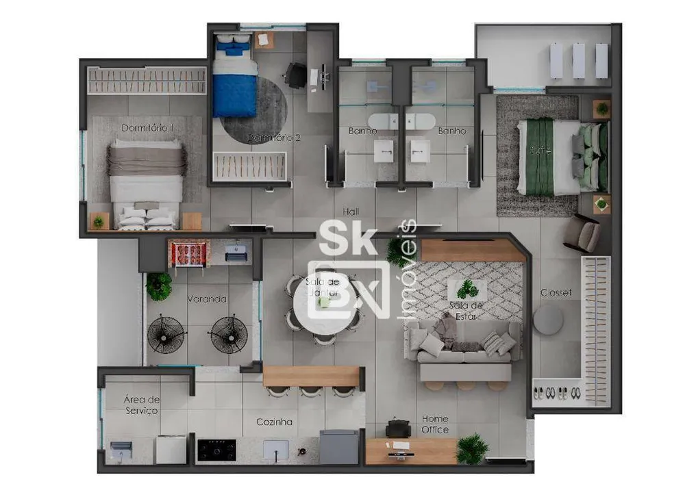 Apartamento, 3 quartos, 103 m² - Foto 2